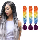 Fashion Color Gradient Individual Braid Wigs Chemical Fiber Big Braids, Length: 60cm(29Orange+Yellow+Blue)