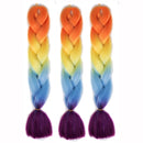 Fashion Color Gradient Individual Braid Wigs Chemical Fiber Big Braids, Length: 60cm(29Orange+Yellow+Blue)