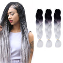 Fashion Color Gradient Individual Braid Wigs Chemical Fiber Big Braids, Length: 60cm(54Black+White)