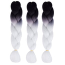 Fashion Color Gradient Individual Braid Wigs Chemical Fiber Big Braids, Length: 60cm(54Black+White)
