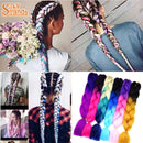 Fashion Color Gradient Individual Braid Wigs Chemical Fiber Big Braids, Length: 60cm(54Black+White)