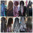 Fashion Color Gradient Individual Braid Wigs Chemical Fiber Big Braids, Length: 60cm(54Black+White)