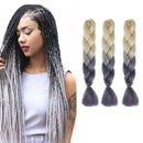 Fashion Color Gradient Individual Braid Wigs Chemical Fiber Big Braids, Length: 60cm(59Beige+Grey)