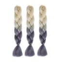 Fashion Color Gradient Individual Braid Wigs Chemical Fiber Big Braids, Length: 60cm(59Beige+Grey)