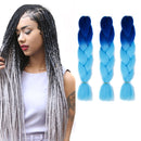 Fashion Color Gradient Individual Braid Wigs Chemical Fiber Big Braids, Length: 60cm(18Navy Blue+Sky Blue)