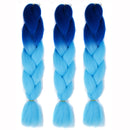 Fashion Color Gradient Individual Braid Wigs Chemical Fiber Big Braids, Length: 60cm(18Navy Blue+Sky Blue)