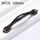 5 PCS 6600-128 Cabinet Wardrobe Drawer Zinc Alloy Handle (Black)