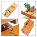 Creative Funny Present Useless Box Novel Wooden Anti-stress Toy(Dark Wood)