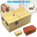 Creative Funny Present Useless Box Novel Wooden Anti-stress Toy(Dark Wood)
