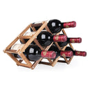 6 Bottles Racks Foldable Wine Stand Wooden Wine Holder Kitchen Bar Display Shelf(Carbon Baking)