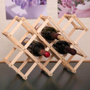 6 Bottles Racks Foldable Wine Stand Wooden Wine Holder Kitchen Bar Display Shelf(Carbon Baking)