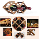 6 Bottles Racks Foldable Wine Stand Wooden Wine Holder Kitchen Bar Display Shelf(Wood)
