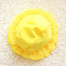 Baby Girl Bikini Lace 3 Pieces Bikini Set Cute Swimsuit with Hat, Size: S(Yellow)