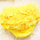 Baby Girl Bikini Lace 3 Pieces Bikini Set Cute Swimsuit with Hat, Size: S(Yellow)