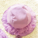 Baby Girl Bikini Lace 3 Pieces Bikini Set Cute Swimsuit with Hat, Size: L(Purple)