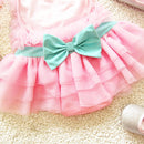 Baby Girl Princess Lace Bowknot Bikini Set Siamese Dress Cute Swimsuit with Hat, Size: S(Pink)