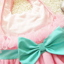 Baby Girl Princess Lace Bowknot Bikini Set Siamese Dress Cute Swimsuit with Hat, Size: S(Pink)