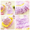 Baby Girl Princess Lace Bowknot Bikini Set Siamese Dress Cute Swimsuit with Hat, Size: M(Purple)