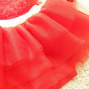 Baby Girl Princess Lace Bowknot Bikini Set Siamese Dress Cute Swimsuit with Hat, Size: M(Red)