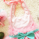 Baby Girl Princess Lace Bowknot Bikini Set Siamese Dress Cute Swimsuit with Hat, Size: L(Pink)