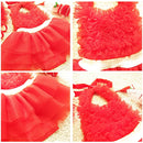 Baby Girl Princess Lace Bowknot Bikini Set Siamese Dress Cute Swimsuit with Hat, Size: XXL(Red)