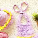 Baby Girl Princess Lace Bowknot Bikini Set Siamese Dress Cute Swimsuit with Hat, Size: XXXL(Purple)
