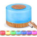 T700 Remote Control Wood Pattern Air Humidifier Automatic Alcohol Sprayer Essential Oil Diffuser Ultrasonic Mist Maker Ultrasonic Aroma Diffuser Atomizer Color LED, Capacity: 700ml, DC 24V, US Plug