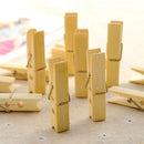100 PCS Multi-function Mini Bamboo Clothes Photo Paper Peg Clothespin Laundry Hanger Clip