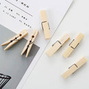 100 PCS Multi-function Mini Bamboo Clothes Photo Paper Peg Clothespin Laundry Hanger Clip