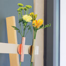 Home Wall Art Hanging Decoration Artificial Flower Arrangement Metal Holder Vase Pot (Gold)