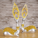 Creative European Style Sika Deer Resin Ornaments Gift Home Decor, Size:28.5*14*7cm(Gold)