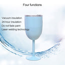 New Fashion Stainless Steel Vacuum Cup Red Wine Cocktail Goblet Creative Gift (Pink)