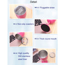 New Fashion Stainless Steel Vacuum Cup Red Wine Cocktail Goblet Creative Gift (Pink)