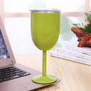 New Fashion Stainless Steel Vacuum Cup Red Wine Cocktail Goblet Creative Gift(Green)