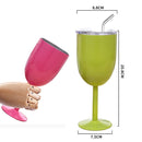 New Fashion Stainless Steel Vacuum Cup Red Wine Cocktail Goblet Creative Gift(Green)