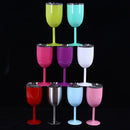 New Fashion Stainless Steel Vacuum Cup Red Wine Cocktail Goblet Creative Gift (White)