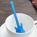 5 PCS Creative Stainless Steel Guitar Shape Coffee Spoon Mixing Spoon(Rose Gold)