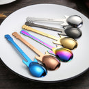 5 PCS Creative Stainless Steel Guitar Shape Coffee Spoon Mixing Spoon(Rose Gold)