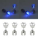 4 PCS Fashion LED Earrings Glowing Light Up Diamond Earring Stud(Blue)