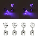 4 PCS Fashion LED Earrings Glowing Light Up Diamond Earring Stud(Purple)