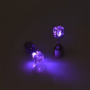 4 PCS Fashion LED Earrings Glowing Light Up Diamond Earring Stud(Purple)
