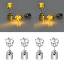 4 PCS Fashion LED Earrings Glowing Light Up Diamond Earring Stud(Yellow)
