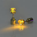 4 PCS Fashion LED Earrings Glowing Light Up Diamond Earring Stud(Yellow)
