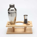 9 in 1 Stainless Steel Cocktail Shaker Tools Set with Wooden Mount, Capacity: 750ml