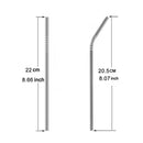4 PCS Reusable Stainless Steel Drinking Straw + Cleaner Brush Set Kit, 215*6mm(Silver)
