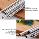 4 PCS Reusable Stainless Steel Drinking Straw + Cleaner Brush Set Kit, 215*6mm(Silver)