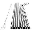 5 PCS Reusable Stainless Steel Bent Drinking Straw + Cleaner Brush Set Kit, 215*8mm(Black)