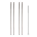 5 PCS Reusable Stainless Steel Straight Drinking Straw + Cleaner Brush Set Kit, 215*8mm(Silver)