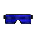 Night Club Bar Disco LED Light Emitting Glasses Festival Party USB Charging Shutter Dynamic Flash Glasses (Blue)