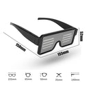 Night Club Bar Disco LED Light Emitting Glasses Festival Party USB Charging Shutter Dynamic Flash Glasses (Blue)